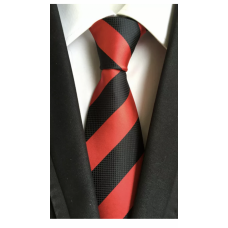 Stropdas rood zwart Streep